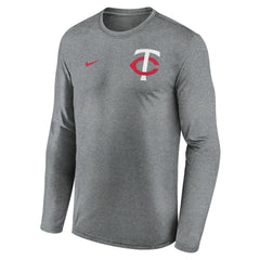 Heather Charcoal Minnesota Twins Nike 2-Hit Legend Dri-FIT Long Sleeve T-Shirt