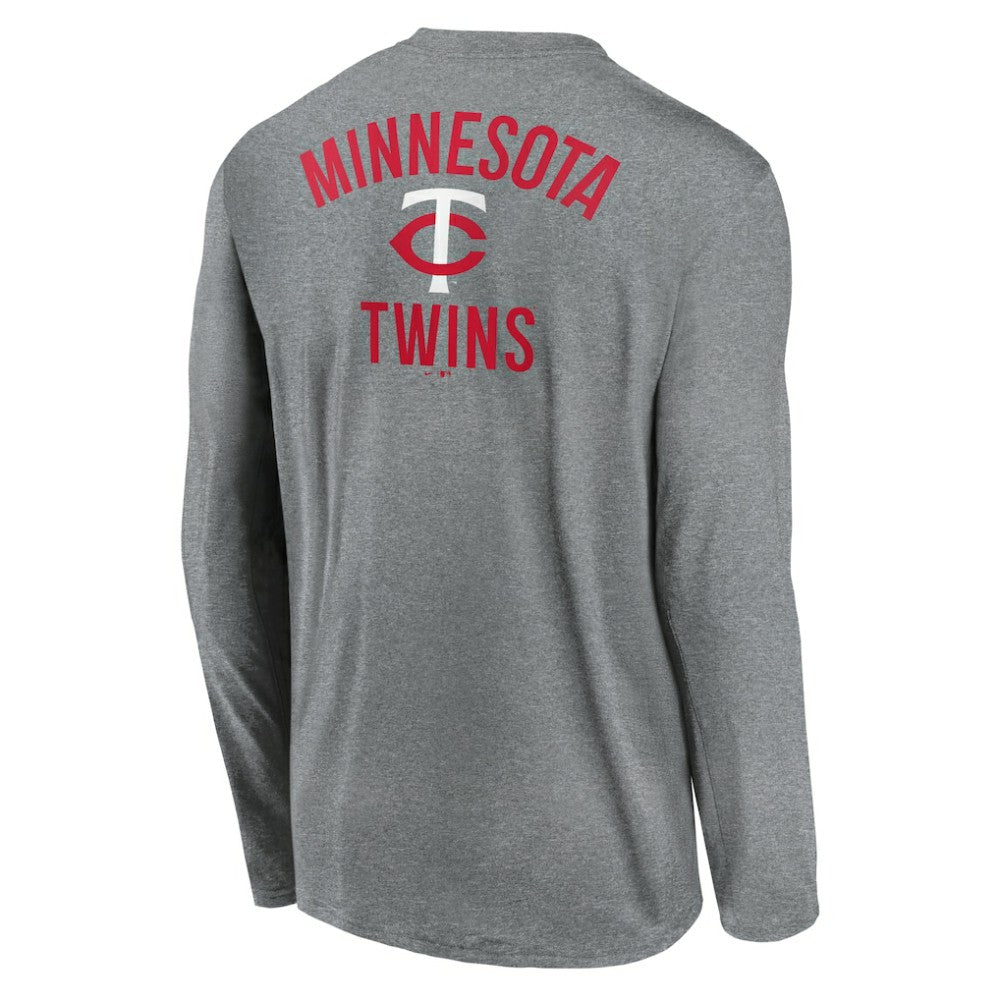 Heather Charcoal Minnesota Twins Nike 2-Hit Legend Dri-FIT Long Sleeve T-Shirt