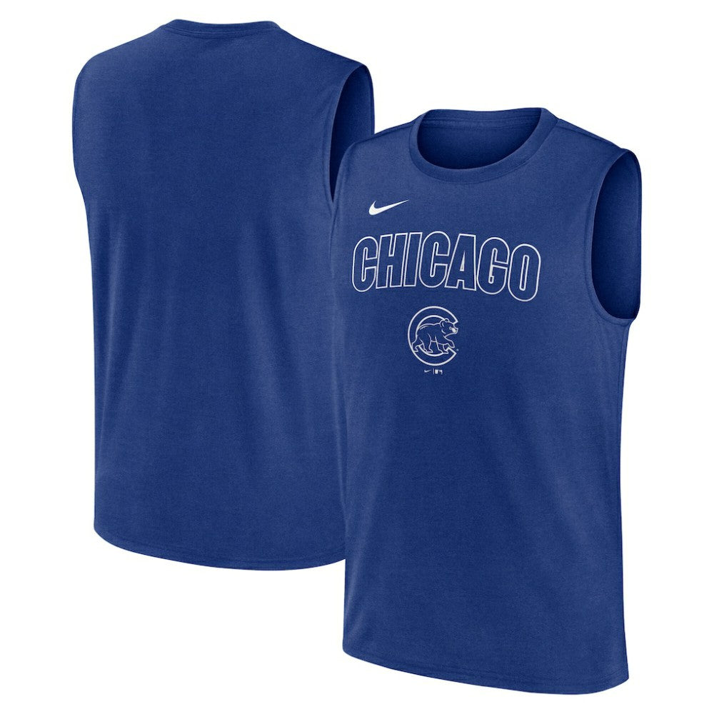 Royal Chicago Cubs Nike Knockout Dri-FIT Muscle Tank Top