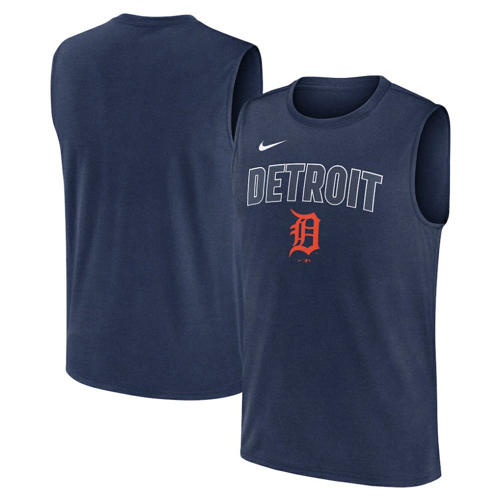 Navy Detroit Tigers Nike Knockout Dri-FIT Muscle Tank Top