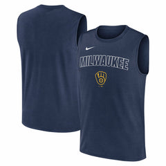 Navy Milwaukee Brewers Nike Knockout Dri-FIT Muscle Tank Top