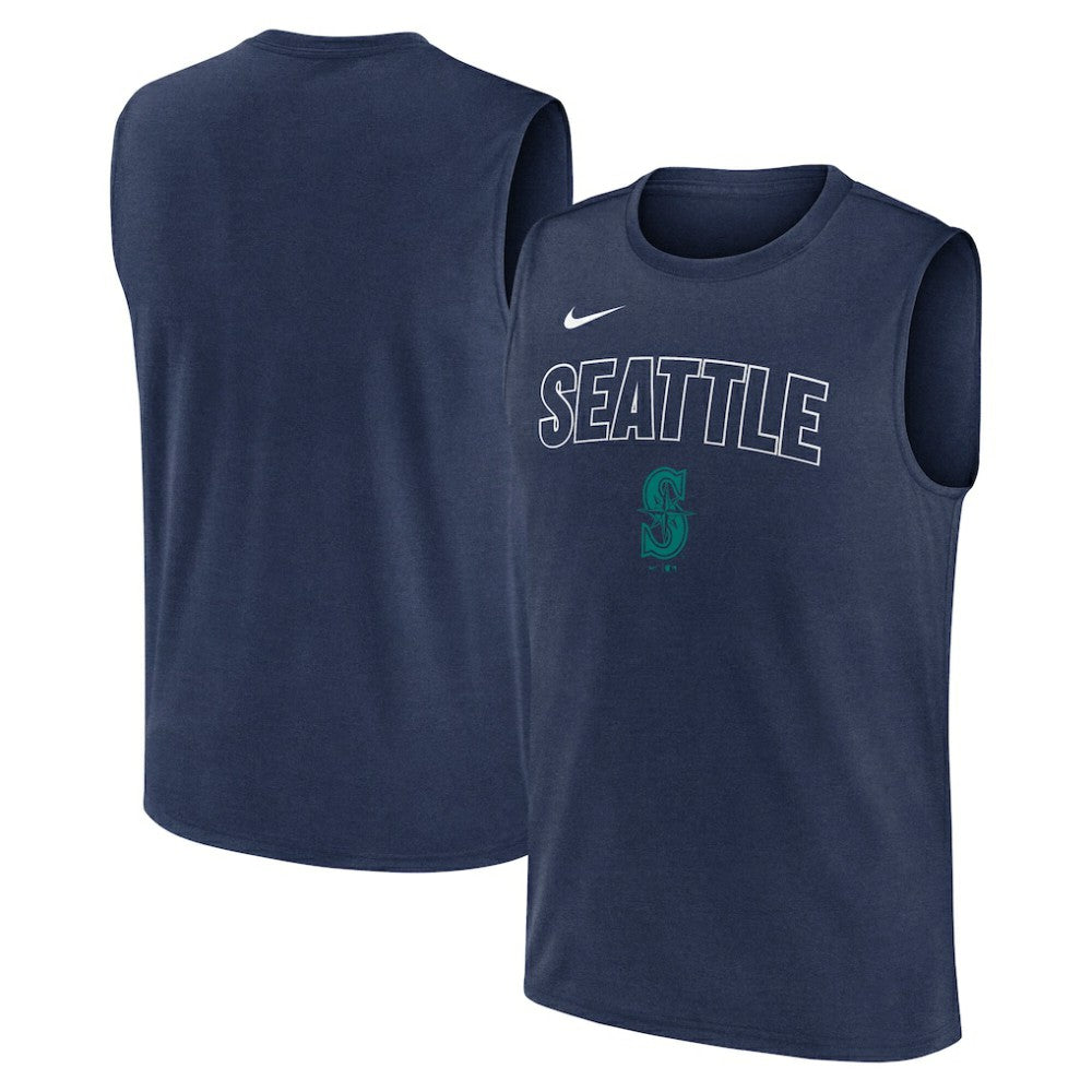 Navy Seattle Mariners Nike Knockout Dri-FIT Muscle Tank Top