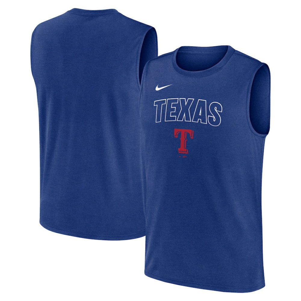 Royal Texas Rangers Nike Knockout Dri-FIT Muscle Tank Top