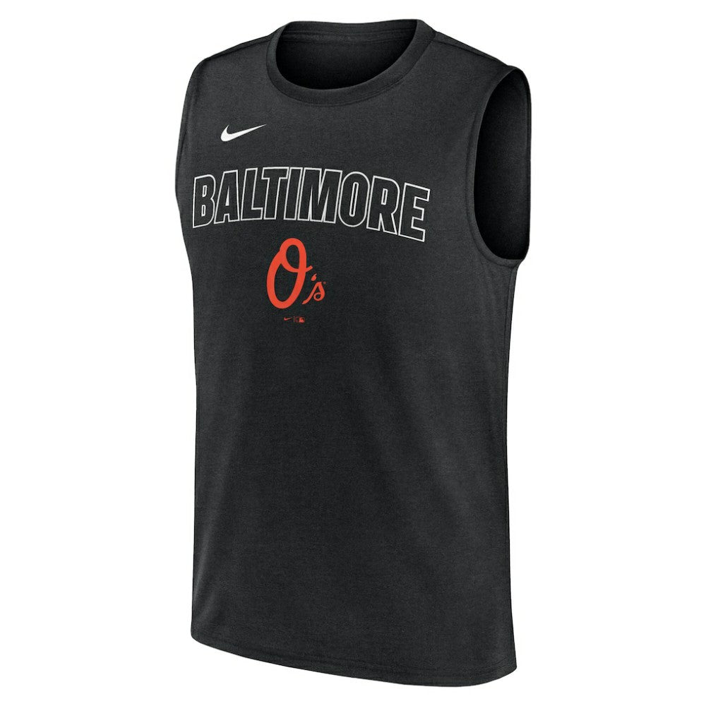 Black Baltimore Orioles Nike Knockout Dri-FIT Muscle Tank Top