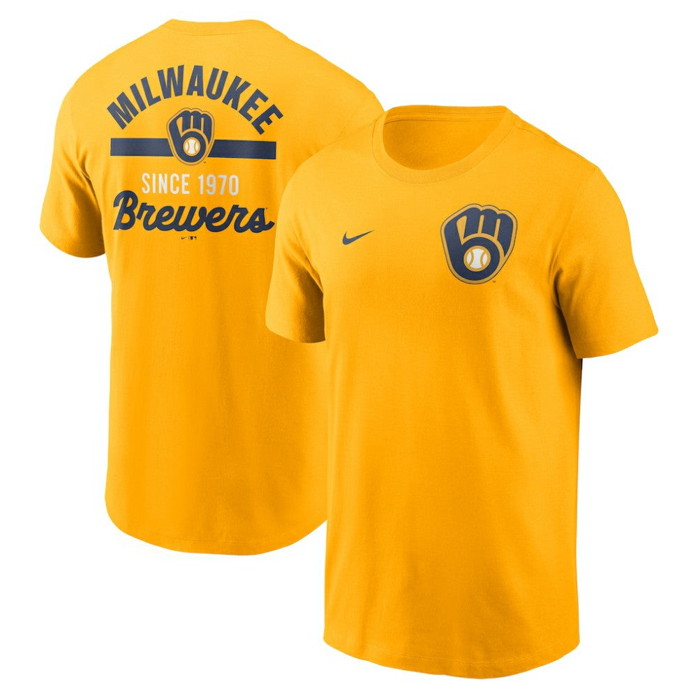 Gold Milwaukee Brewers Nike 2-Hit T-Shirt