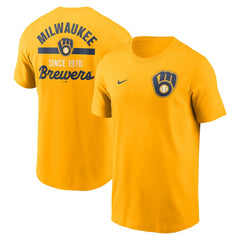Gold Milwaukee Brewers Nike 2-Hit T-Shirt