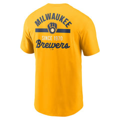 Gold Milwaukee Brewers Nike 2-Hit T-Shirt