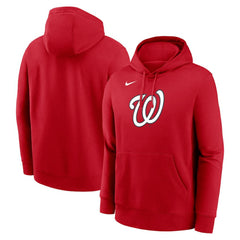 Red Washington Nationals Nike Logo Club Fleece Hoodie