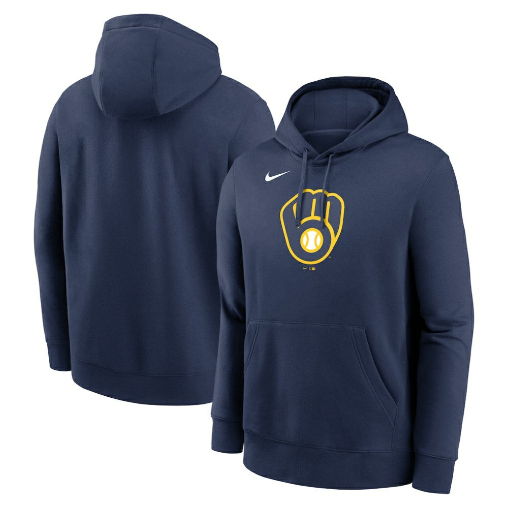 Navy Milwaukee Brewers Nike Logo Club Fleece Hoodie