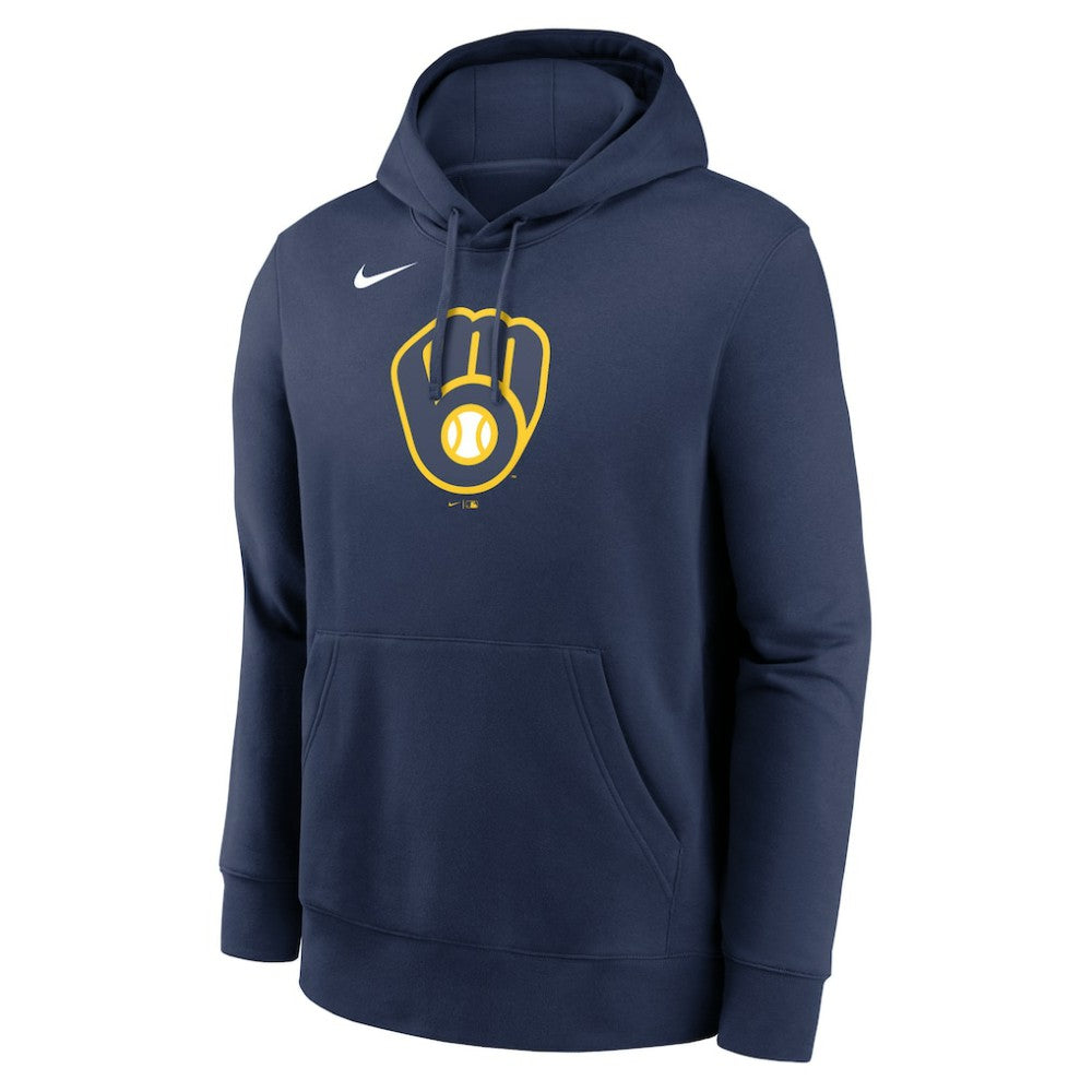 Navy Milwaukee Brewers Nike Logo Club Fleece Hoodie