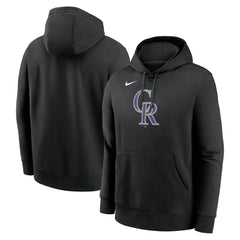 Black Colorado Rockies Nike Logo Club Fleece Hoodie