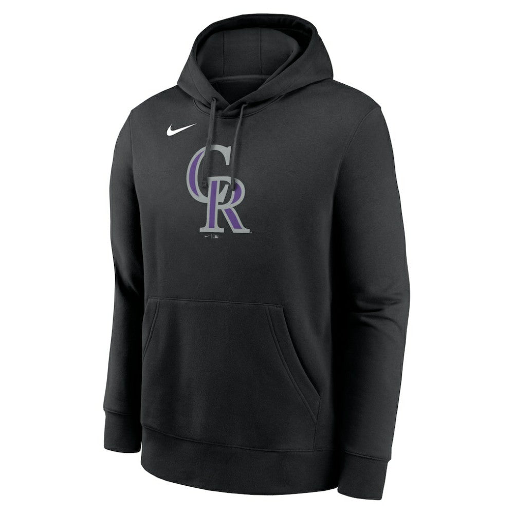 Black Colorado Rockies Nike Logo Club Fleece Hoodie