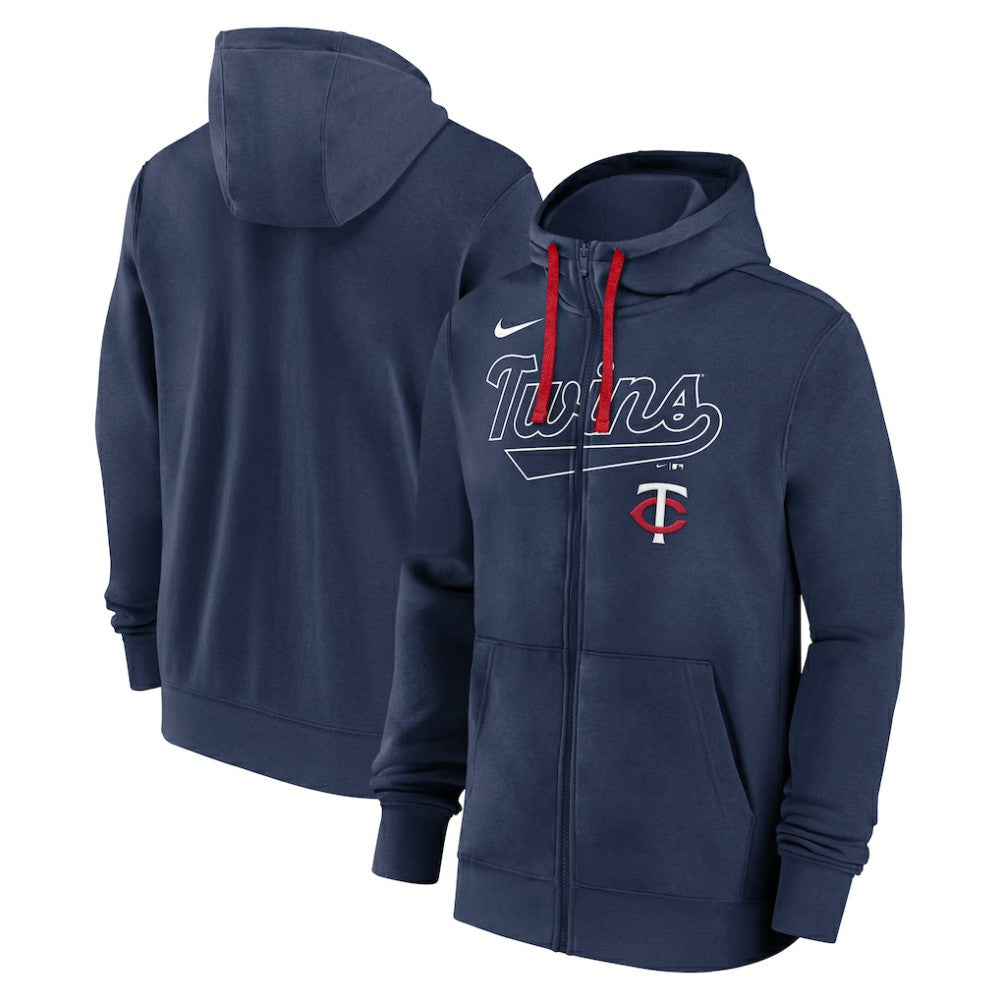 Navy Minnesota Twins Nike Knockout Script Full-Zip Hoodie