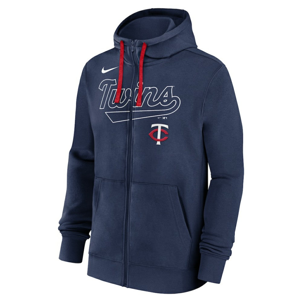 Navy Minnesota Twins Nike Knockout Script Full-Zip Hoodie