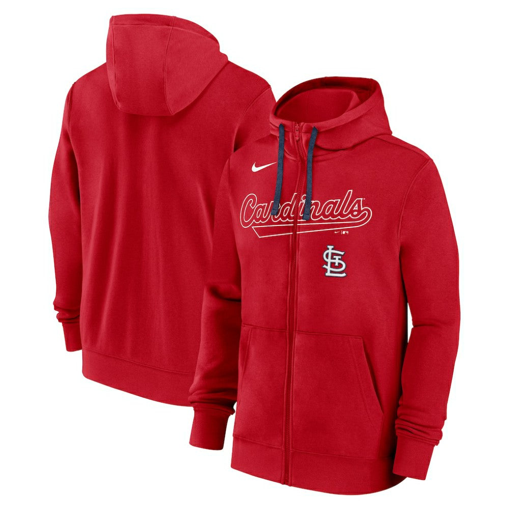 Red St. Louis Cardinals Nike Knockout Script Full-Zip Hoodie