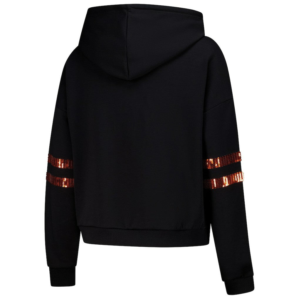 Cuce Women's Cropped Sequins Pullover Hoodie - Cincinnati Bengals Hoodies