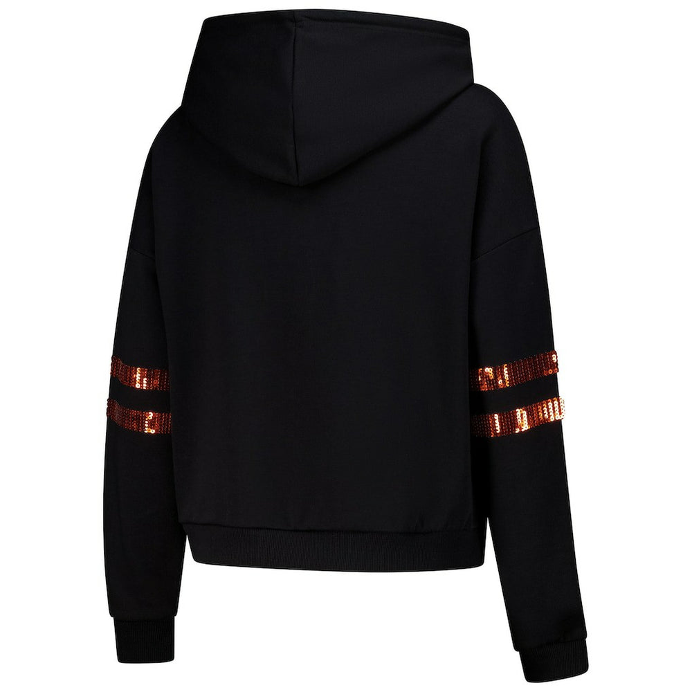 Cuce Women's Cropped Sequins Pullover Hoodie - Cincinnati Bengals Hoodies