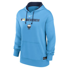 Powder Blue Milwaukee Brewers Nike Women's City Connect Authentic Collection Therma-FIT Hoodie