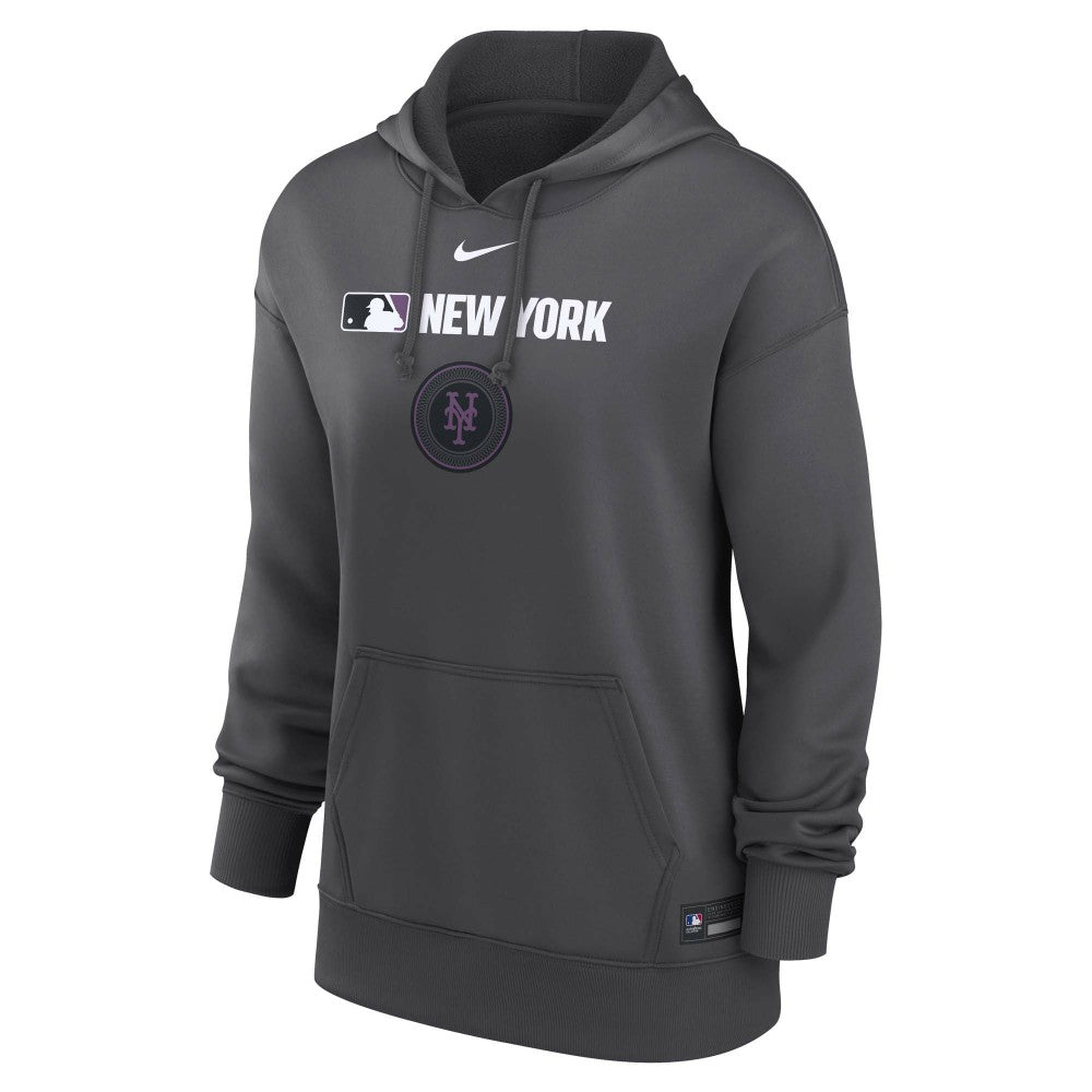 Anthracite New York Mets Nike Women's City Connect Authentic Collection Therma-FIT Hoodie