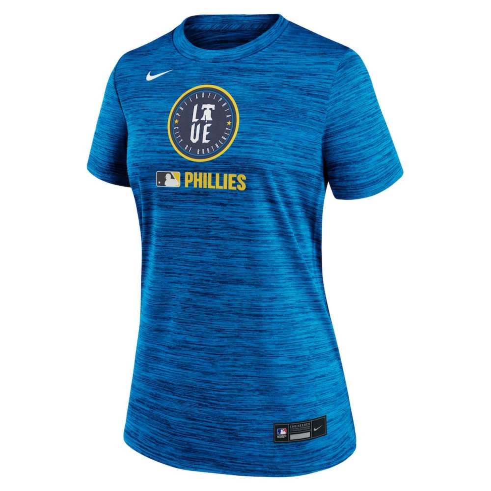 Royal Philadelphia Phillies Nike Women's Authentic Collection City Connect Velocity Dri-FIT T-Shirt