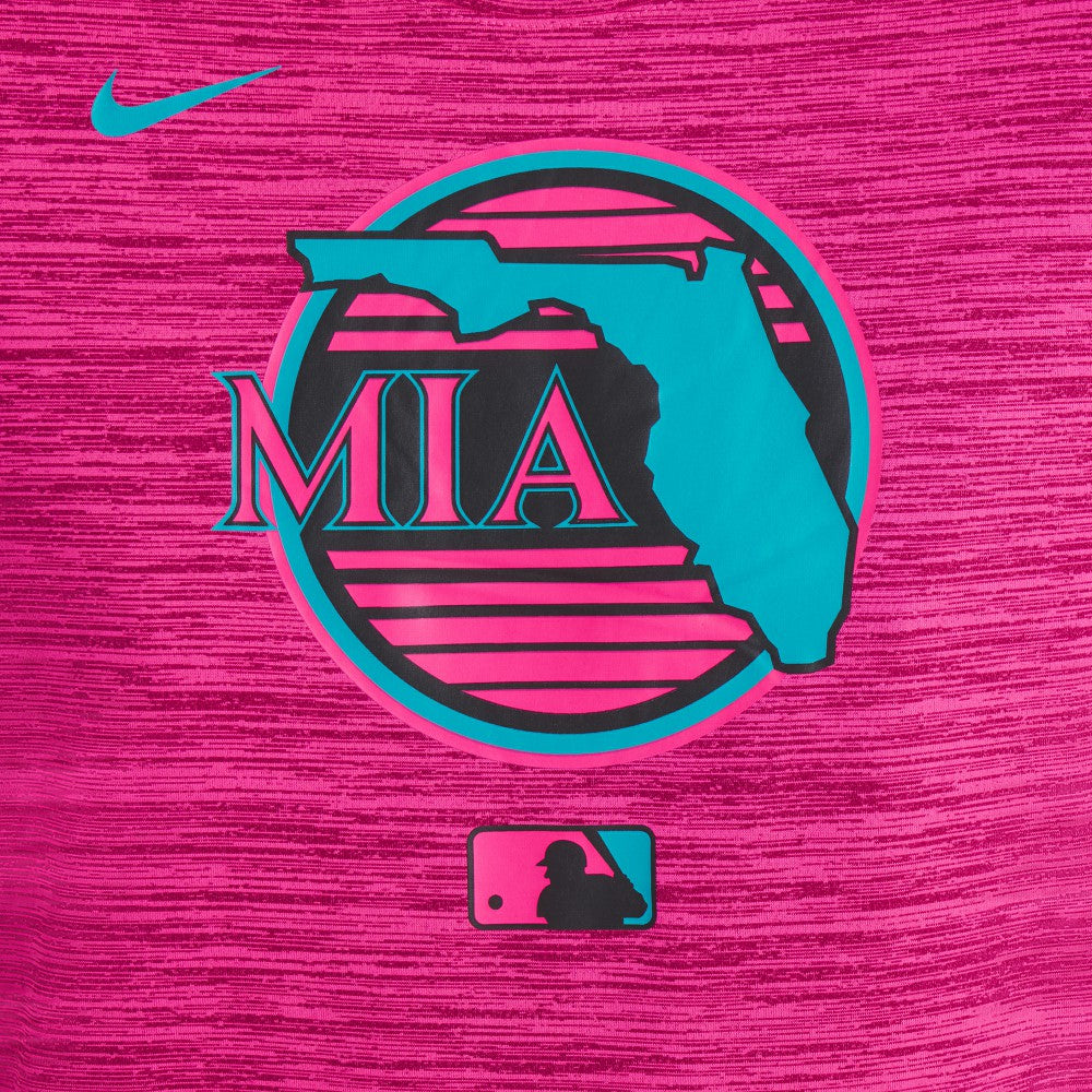 Pink Miami Marlins Nike Women's 2025 City Connect Authentic Collection Velocity Dri-FIT T-Shirt