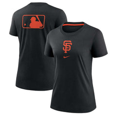 Black San Francisco Giants Nike Women's Authentic Collection Early Work Tri-Blend T-Shirt
