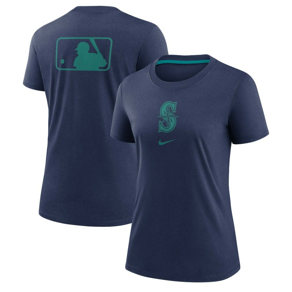 Navy Seattle Mariners Nike Women's Authentic Collection Early Work Tri-Blend T-Shirt