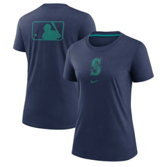 Navy Seattle Mariners Nike Women's Authentic Collection Early Work Tri-Blend T-Shirt