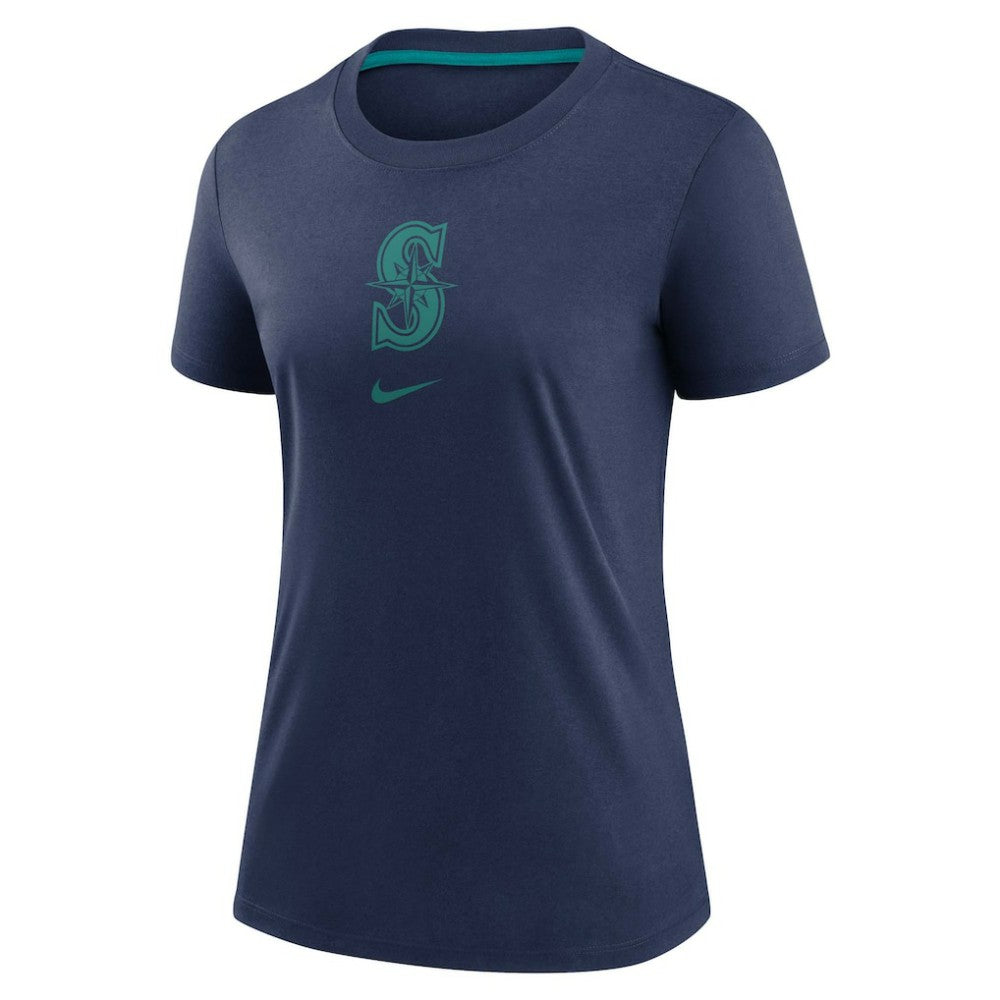Navy Seattle Mariners Nike Women's Authentic Collection Early Work Tri-Blend T-Shirt