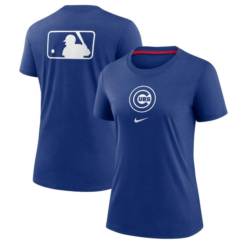 Royal Chicago Cubs Nike Women's Authentic Collection Early Work Tri-Blend T-Shirt