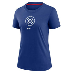 Royal Chicago Cubs Nike Women's Authentic Collection Early Work Tri-Blend T-Shirt