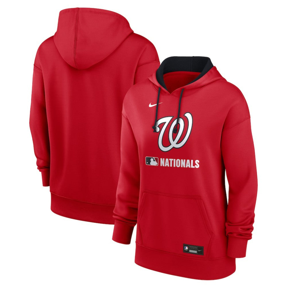 Red Washington Nationals Nike Women's Authentic Collection Therma-FIT Hoodie