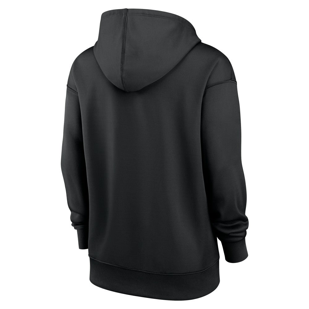 Black Miami Marlins Nike Women's Authentic Collection Therma-FIT Hoodie