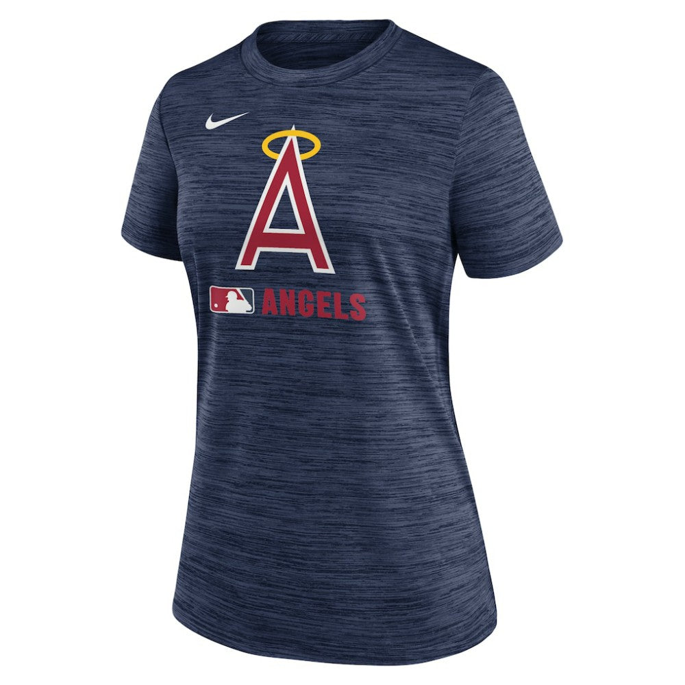 Navy Los Angeles Angels Nike Women's Authentic Collection Alternate Logo Velocity Dri-FIT  T-Shirt
