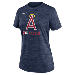 Navy Los Angeles Angels Nike Women's Authentic Collection Alternate Logo Velocity Dri-FIT  T-Shirt