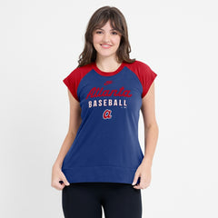 Navy/Red Atlanta Braves Nike Women's Cooperstown Collection Raglan Dri-FIT T-Shirt