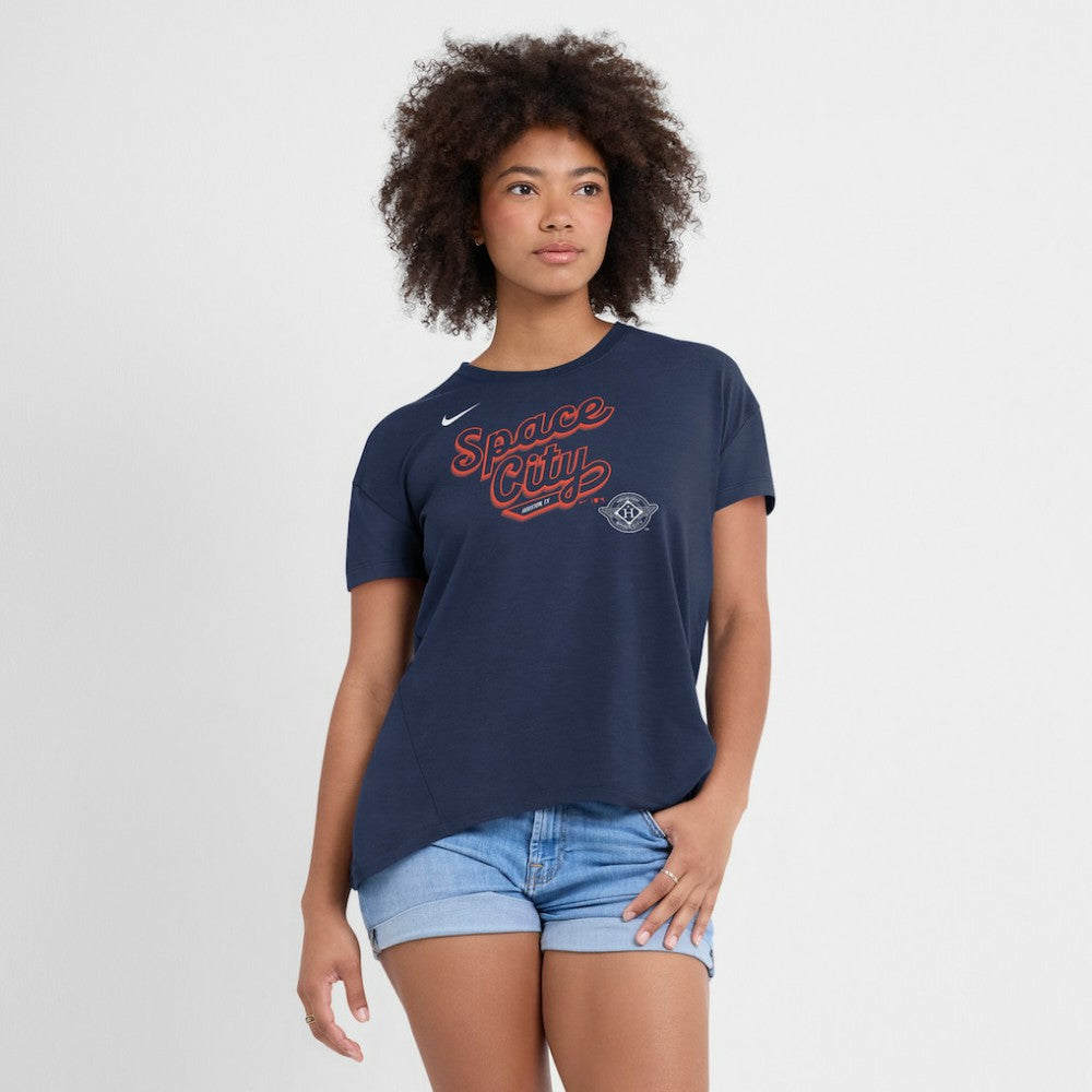 Navy Houston Astros Nike Women's 2025 City Connect Flowy Fashion Tri-Blend Dri-FIT T-Shirt