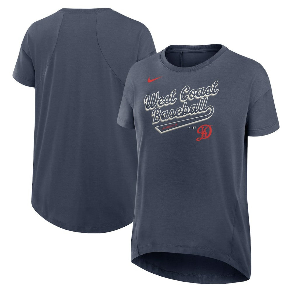 Charcoal Los Angeles Dodgers Nike Women's 2025 City Connect Flowy Fashion Tri-Blend Dri-FIT T-Shirt