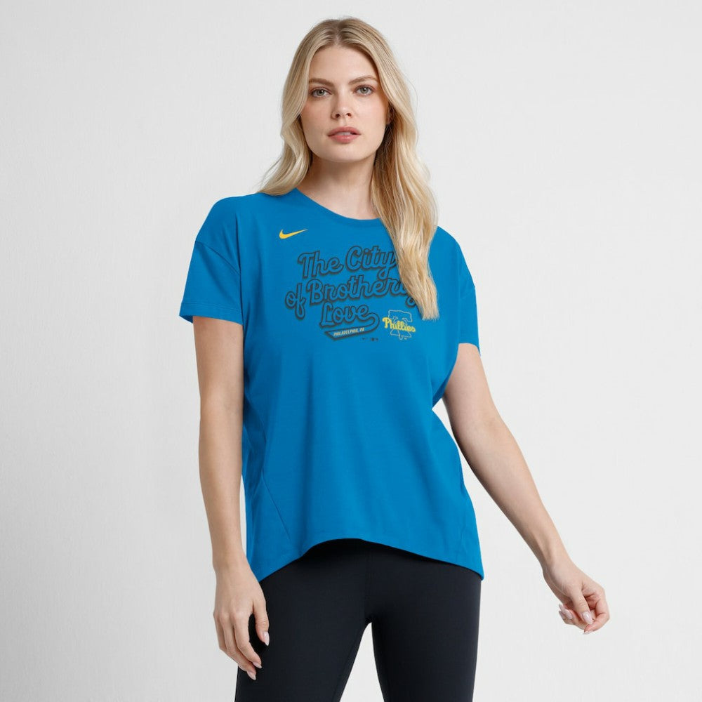 Blue Philadelphia Phillies Nike Women's 2025 City Connect Flowy Fashion Tri-Blend Dri-FIT T-Shirt