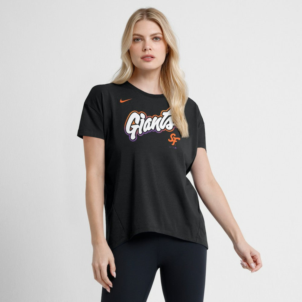 Black San Francisco Giants Nike Women's 2025 City Connect Flowy Fashion Tri-Blend Dri-FIT T-Shirt