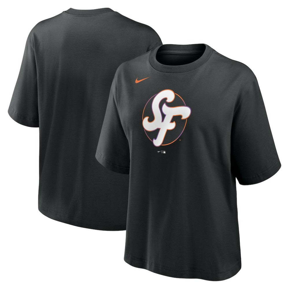 Black San Francisco Giants Nike Women's 2025 City Connect Logo Boxy T-Shirt