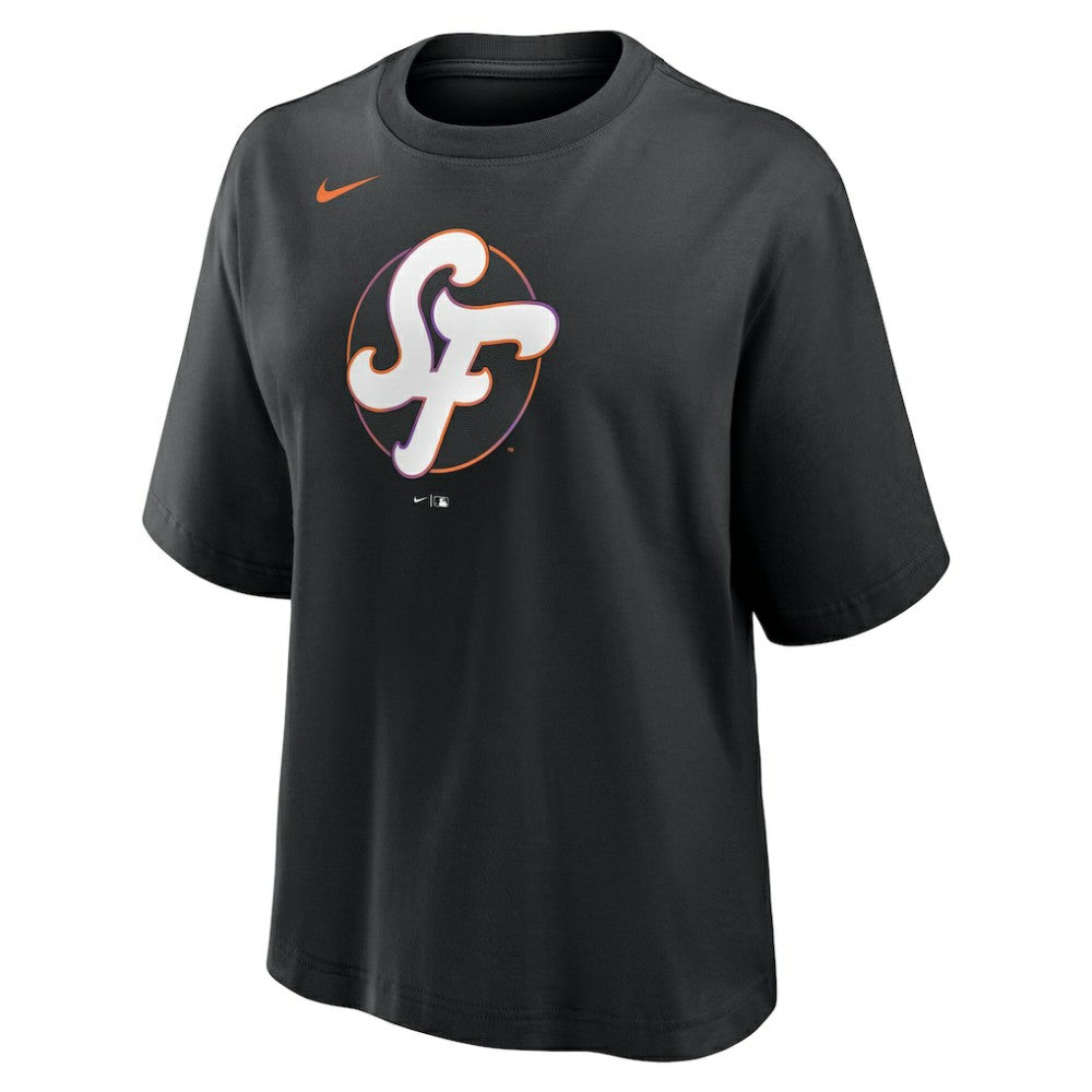 Black San Francisco Giants Nike Women's 2025 City Connect Logo Boxy T-Shirt