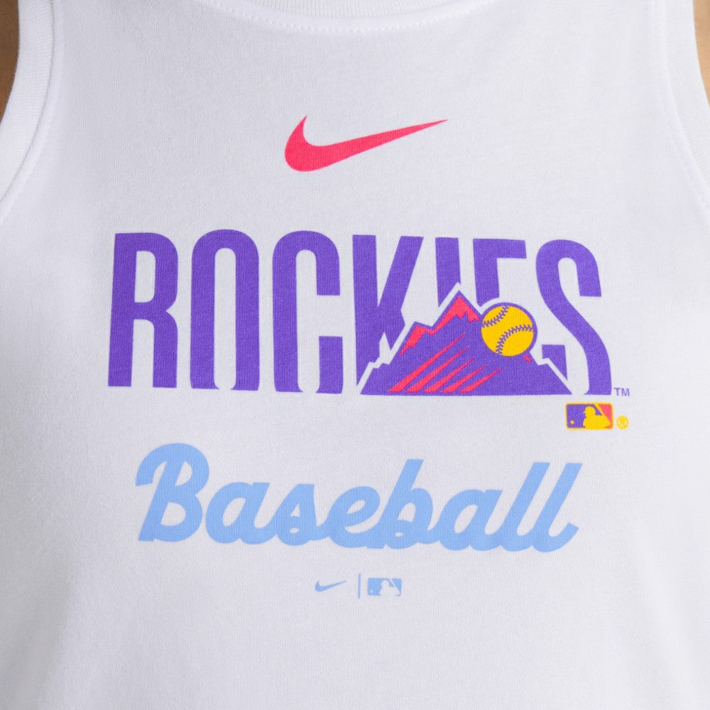 White Colorado Rockies Nike Women's City Connect Tricode High Neck Dri-FIT Tank Top
