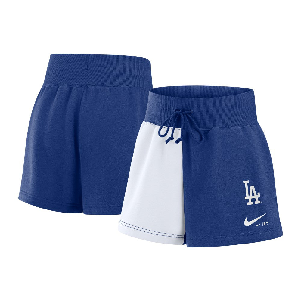 Royal/White Los Angeles Dodgers Nike Women's Color-Block Phoenix Fleece Lounge Shorts
