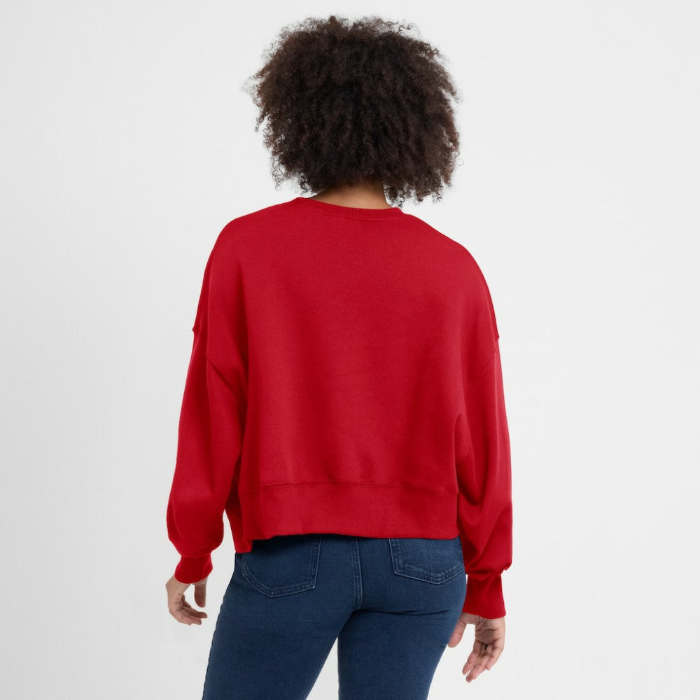 Red Texas Rangers Nike Women's Oversized High Hip Pullover Sweatshirt