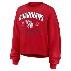 Red Cleveland Guardians Nike Women's Oversized High Hip Pullover Sweatshirt
