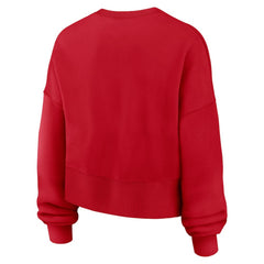 Red Atlanta Braves Nike Women's Oversized High Hip Pullover Sweatshirt