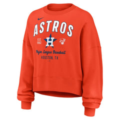 Orange Houston Astros Nike Women's Oversized High Hip Pullover Sweatshirt