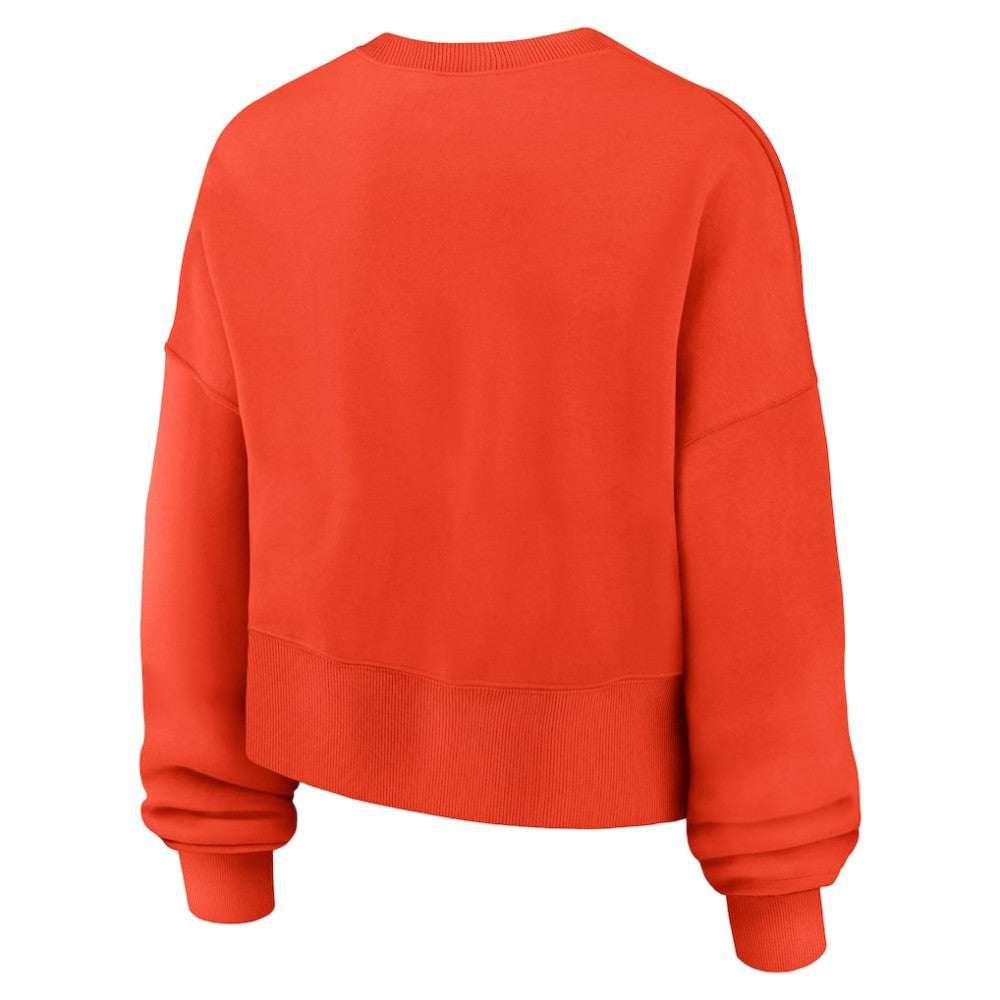 Orange Houston Astros Nike Women's Oversized High Hip Pullover Sweatshirt