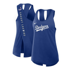 Royal Los Angeles Dodgers Nike Open-Back Crisscross Dri-FIT Tank Top